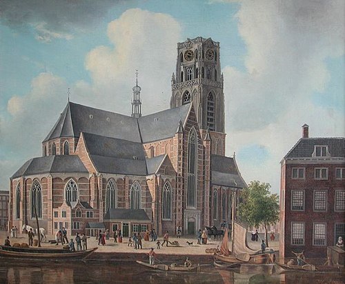 Gezicht op Laurenskerk gezien vanaf de Binnenrotte, 1832, Hendrik Altmann