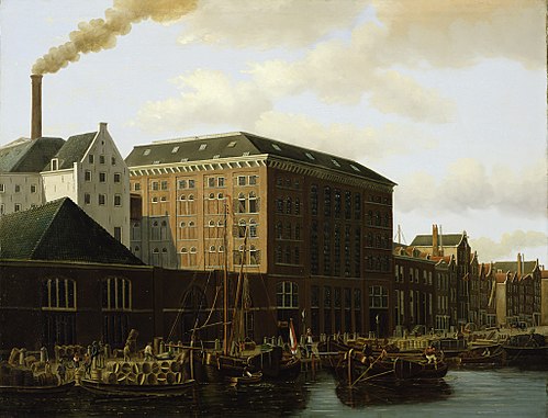 Sugar factory Berlijn on the Lauriergracht, 1850, Johan Diderik Cornelis Veltens
