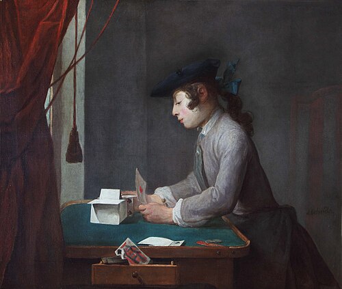 Le faiseur de châteaux de cartes, 1735, Jean Siméon Chardin