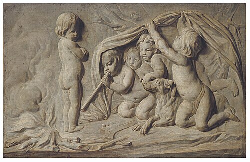 L'hiver, à l'imitation de bas-relief d'après Edmé Bouchardon, 1776, Jean Siméon Chardin