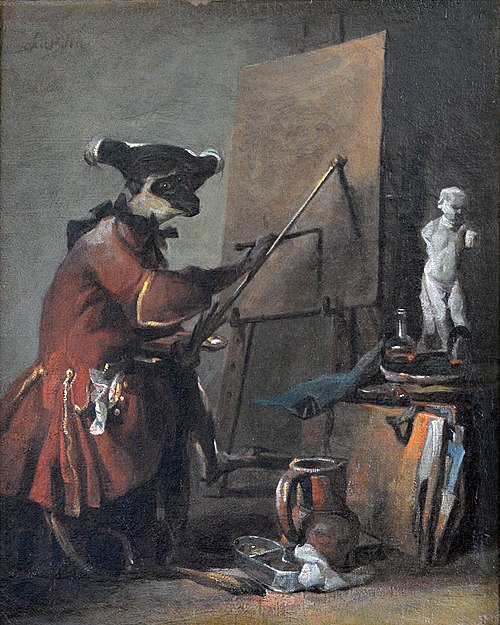 Le Singe peintre, 1735, Jean Siméon Chardin