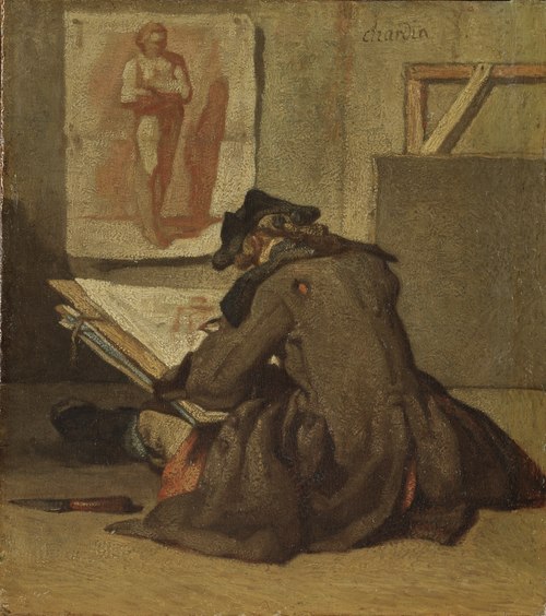 Jeune étudiant dessinant, 1738, Jean Siméon Chardin