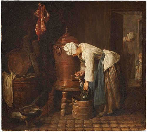 Une jeune fille tirant de l'eau à une fontaine, 1735, Jean Siméon Chardin