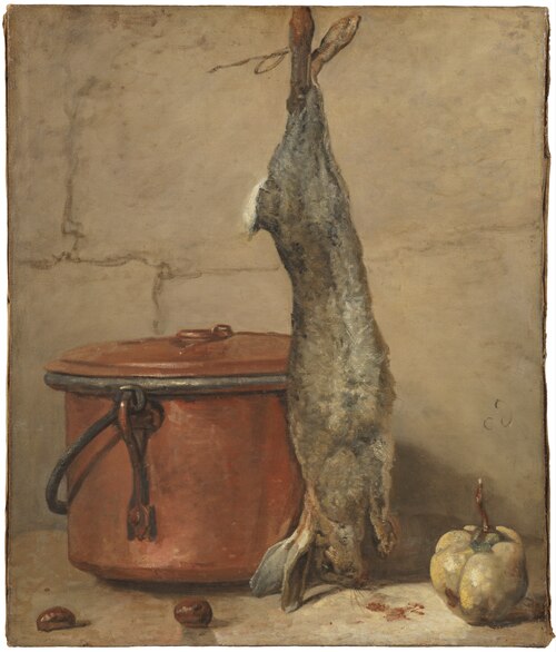Rabbit and Copper Pot, 1650, Jean Siméon Chardin