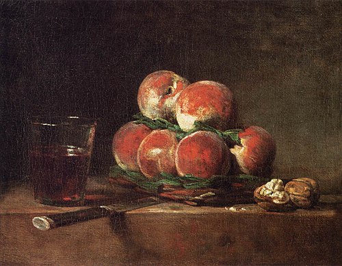 Panier de pêches, 1768, Jean Siméon Chardin