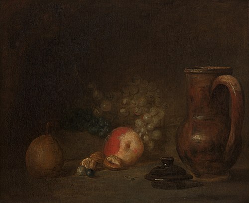 Still life with an earthenware jar, 1727, Jean Siméon Chardin