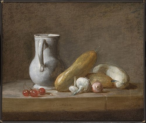 Still Life with Cherries and Turnips, 1750, Jean Siméon Chardin