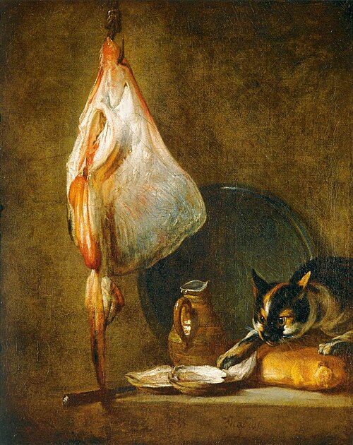Still Life With Cat and Rayfish, 1728, Jean Siméon Chardin
