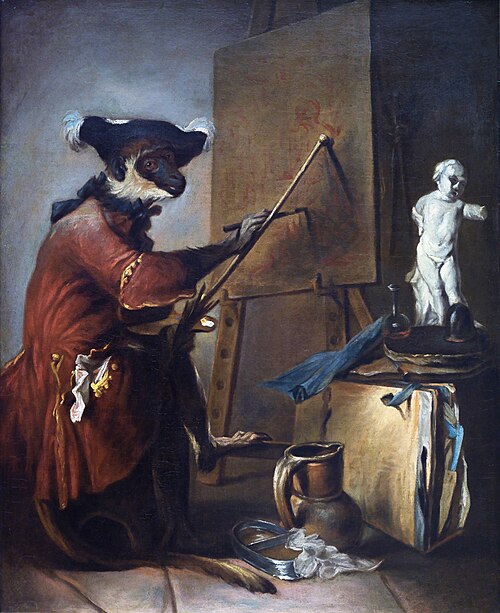 Le Singe peintre, 1740, Jean Siméon Chardin