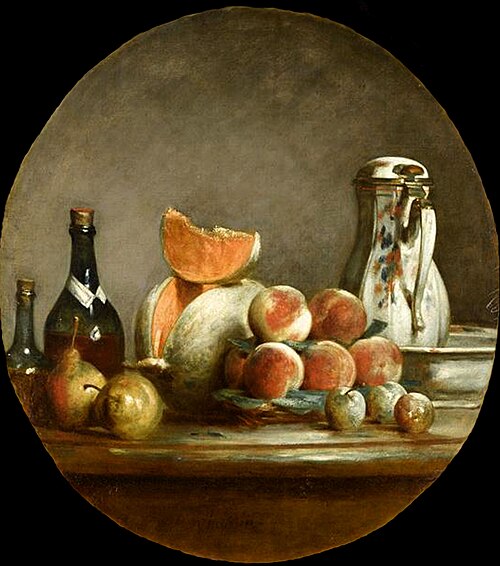Melon, Poires, Pêches et Prunes, 1763, Jean Siméon Chardin