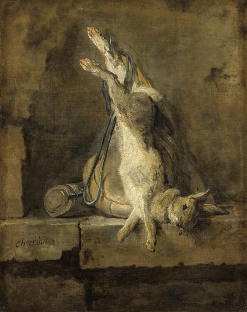 Lapin mort et Attirail de chasse, 1727, Jean Siméon Chardin