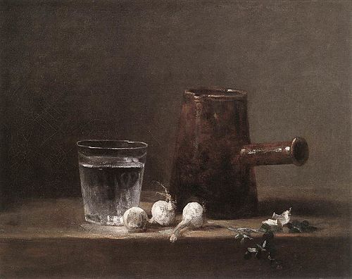 Verre d'eau et cafetière, 1760, Jean Siméon Chardin