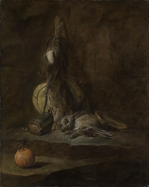 Still life with dead rabbits, 1728, Jean Siméon Chardin