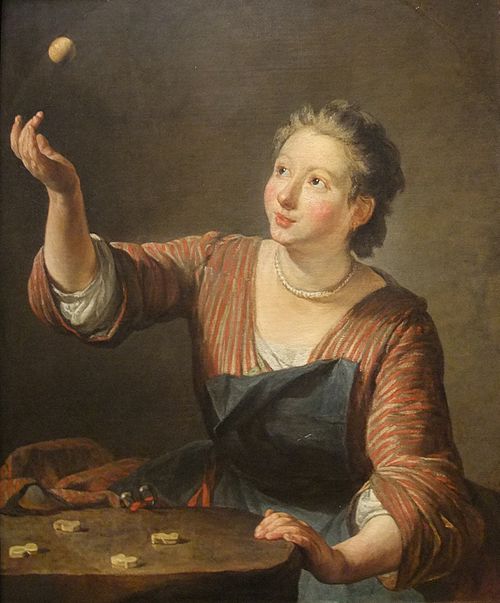 Les Osselets, 1734, Jean Siméon Chardin