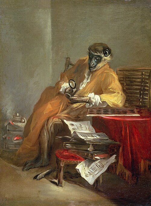 The Monkey Antiquarian, 1740, Jean Siméon Chardin