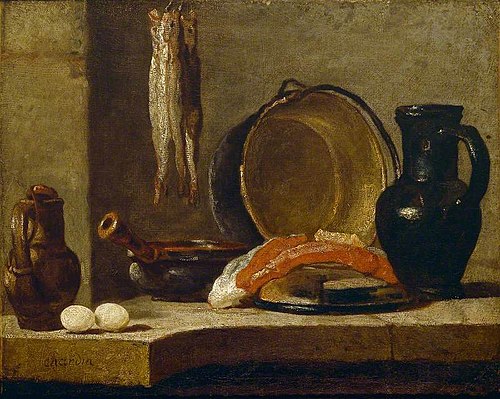 Still Life of Kitchen Utensils, 1733, Jean Siméon Chardin