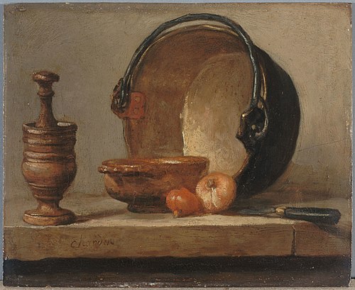 Nature morte au chaudron de cuivre, 1735, Jean Siméon Chardin