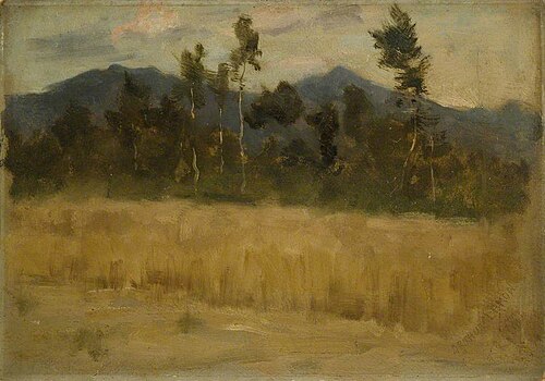 Landscape with Silver Birch and distant Mountains, , Arthur Lemon