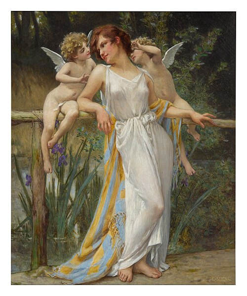 Psyche with Putti, , Guillaume Seignac