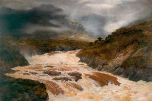 Spate in The Highlands, 1868, Peter Graham