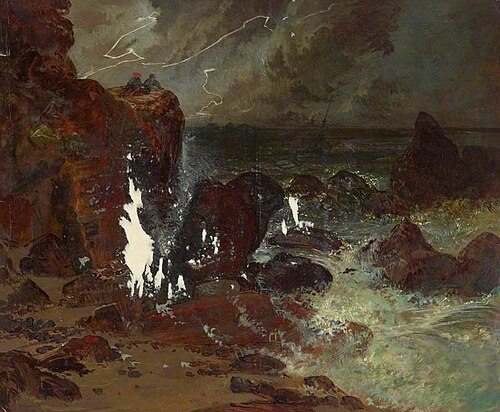 A Rocky Shore with a Shipwreck, 1843, William Bell Scott