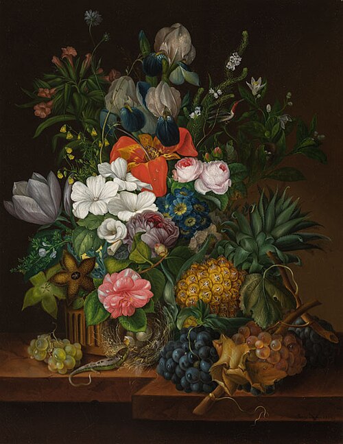 Still Life with a Lizard and Flowers, 1826, Jenny Salm-Reifferscheid