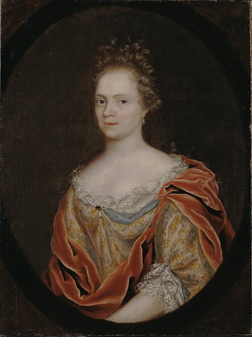 Sofia Elisabet Weber (1659-1730), Writer, married to Elias Brenner, 1700, Peter Martin van Mytens