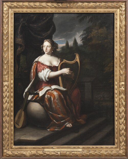 A Lady Playing the Harp, 1706, Peter Martin van Mytens