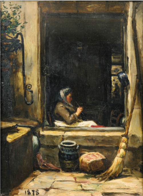 La Femme du boucher tricotant, 1878, Émile Friant