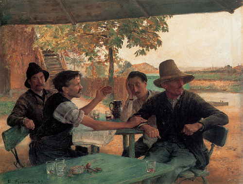 La Discussion politique, 1889, Émile Friant