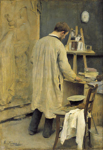Le Sculpteur Bussière dans son atelier, 1884, Émile Friant