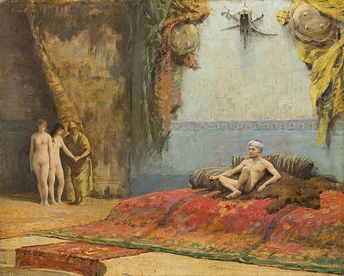 Présentation des Odalisques au Sultan, 1881, Émile Friant