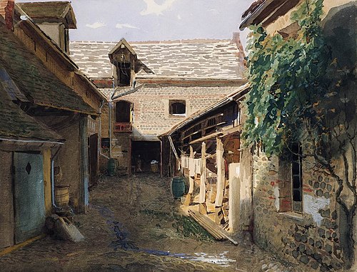 Cour de ferme en France, 1876, Ivan Kramskoï