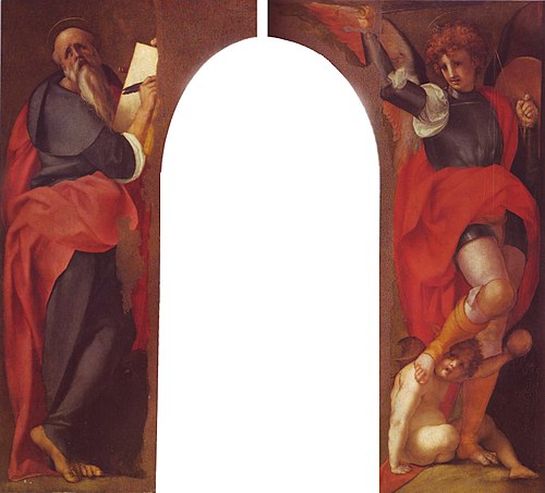 Saint John the Evangelist and the Archangel Michael, 1519, Pontormo