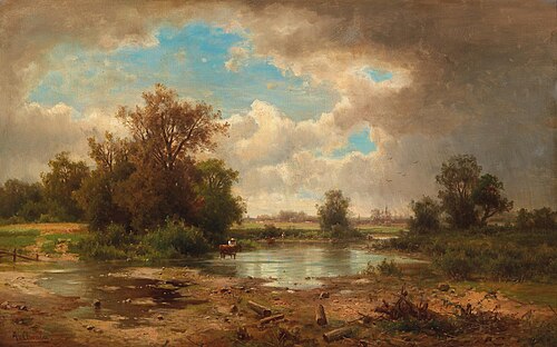 Open Landscape with Pond, 1900, Adolf Chwala