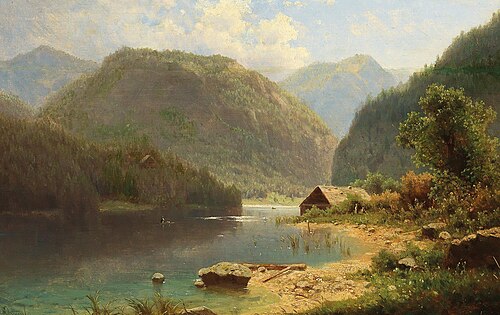 A hut on the lakeside, 1900, Adolf Chwala