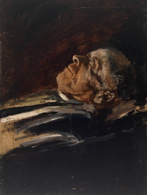 Simon Gregorčič na mrtvaškem odru, 1906, Anton Gvajc