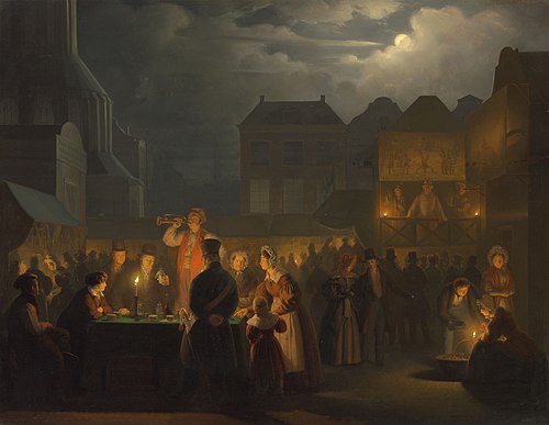 At the fair, , Petrus van Schendel