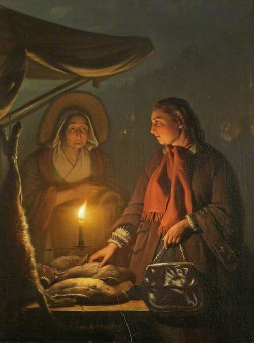 The Poultry Stall, 1850, Petrus van Schendel