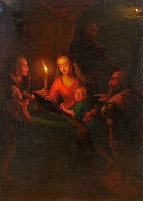 The Holy Family (after Godfried Schalcken), , Petrus van Schendel
