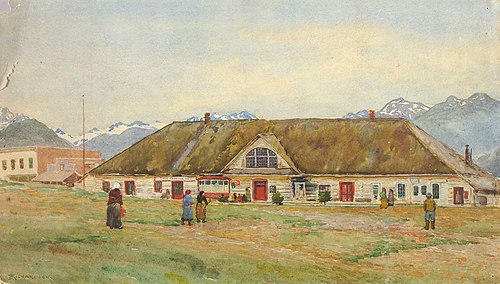 Old Russian Trading Post, Sitka, 1897, Theodore J. Richardson