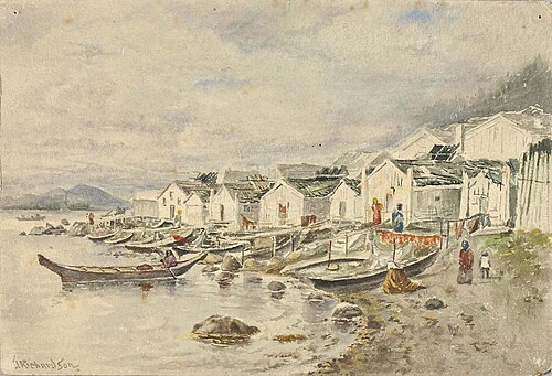 The Ranch Native Village, Sitka, 1884, 1884, Theodore J. Richardson