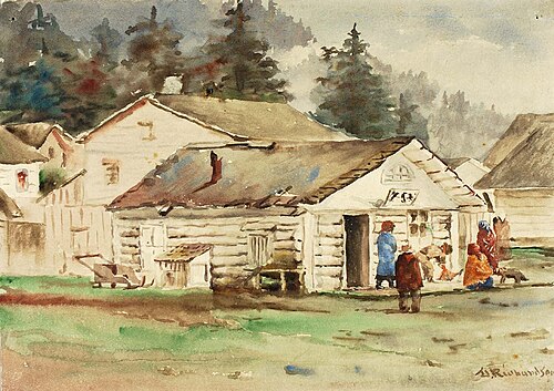 The Three Crows Market, Sitka, 1889, 1889, Theodore J. Richardson