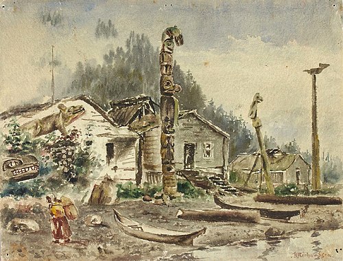 View of Wrangell, Alaska, in 1884, 1884, Theodore J. Richardson