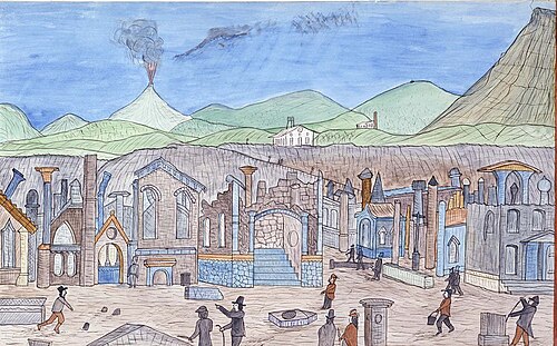 Ruins at Pompeii with Tourists, 1880, Lawrence W. Ladd