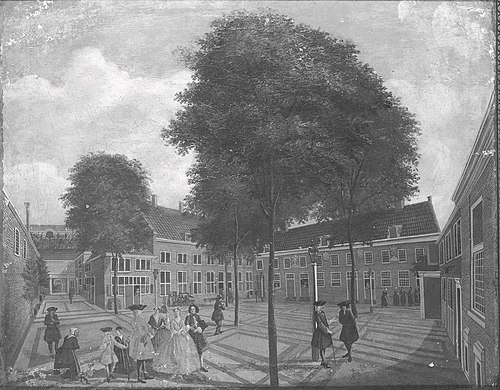 The Large Court of the Pesthouse, Amsterdam, , Louis Chalon