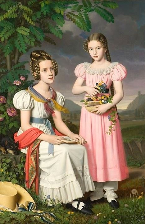 Portret dwóch dziewcząt, 1830, Peter Bernhard von Rausch