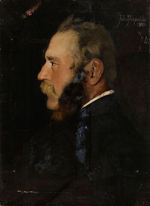 Miehen pää, harjoitelma, 1882, Juho Forsell