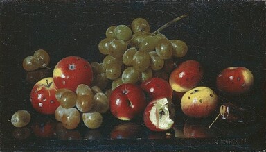 Still Life with Crab Apples and Grapes, 1888, Joseph Decker
