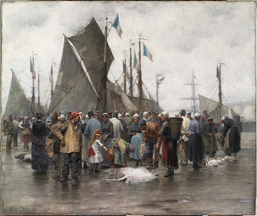 Fishing Boats on Shore, Dieppe, 1887, William Edward Norton